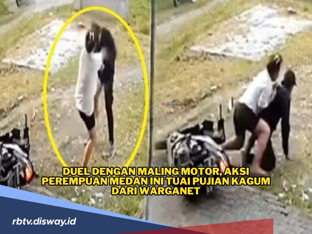 Keren! Wanita Ini Gagalkan Aksi Pencurian Motor, Usai Duel dengan Maling