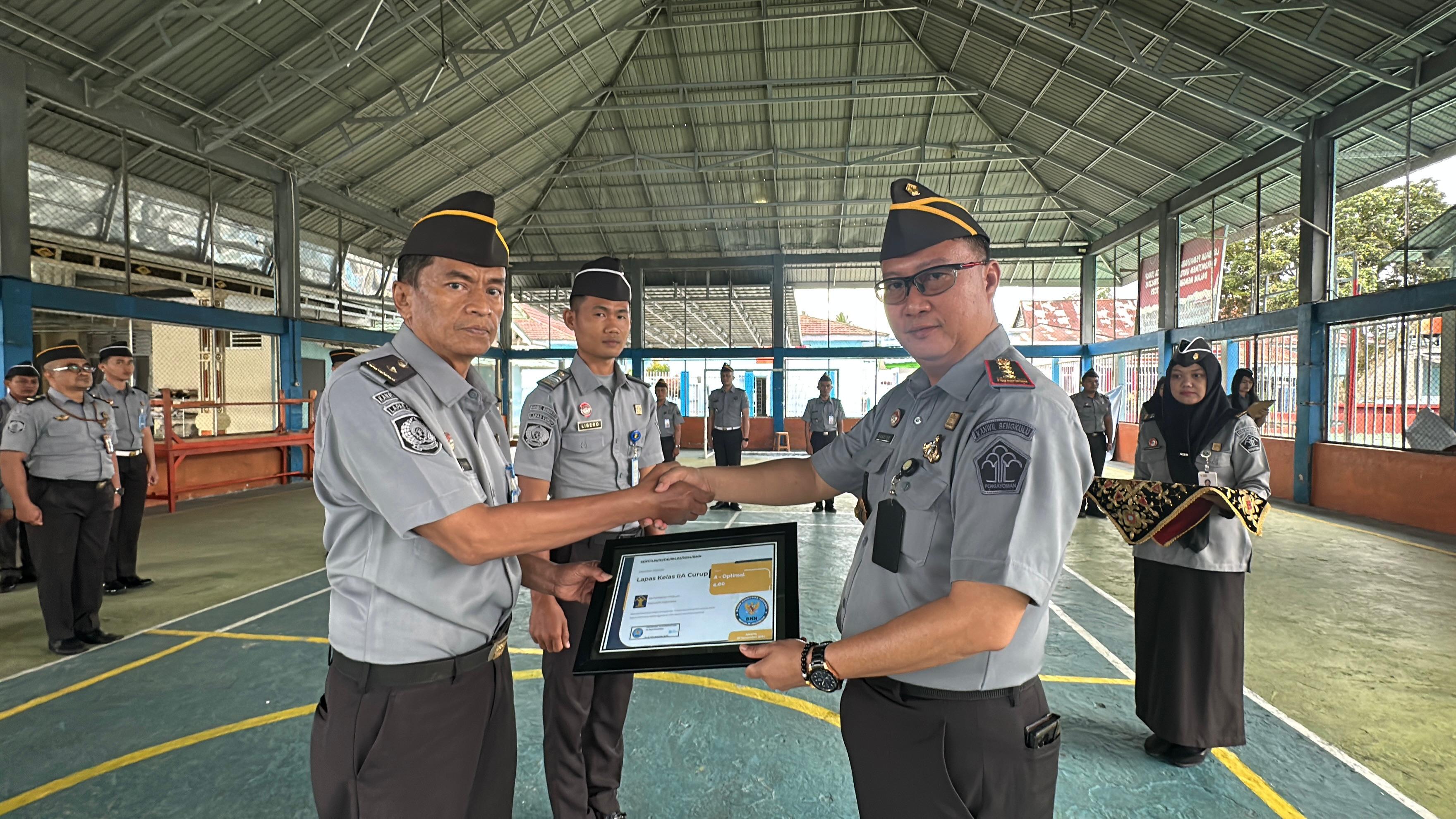 Lapas Kelas II A Curup Raih Penghargaan Program Rehabilitasi Narkoba