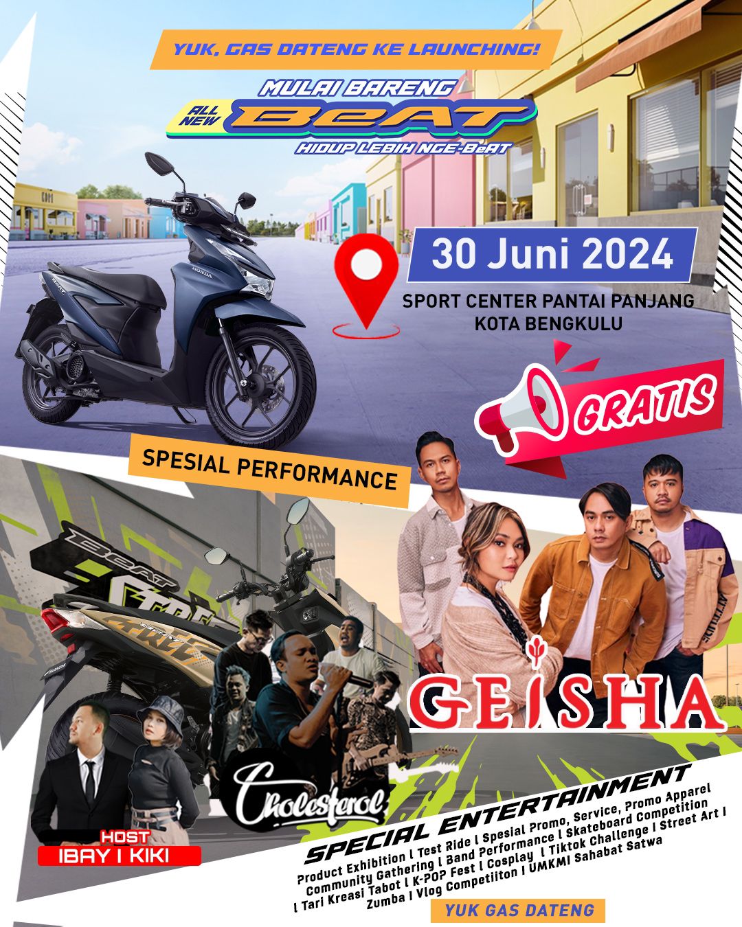 Asyik! Band Geisha Bakal Hibur Warga Bengkulu di Launching All New Honda BeAT, Catat Tanggalnya