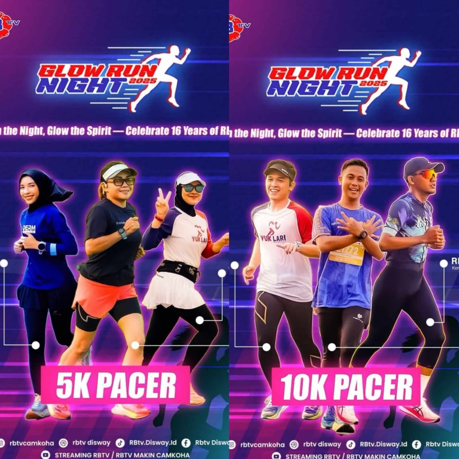 Ini Dia Pacer Kece dan Keren yang Siap Menemani Para Runners di Glow Run Night 2025