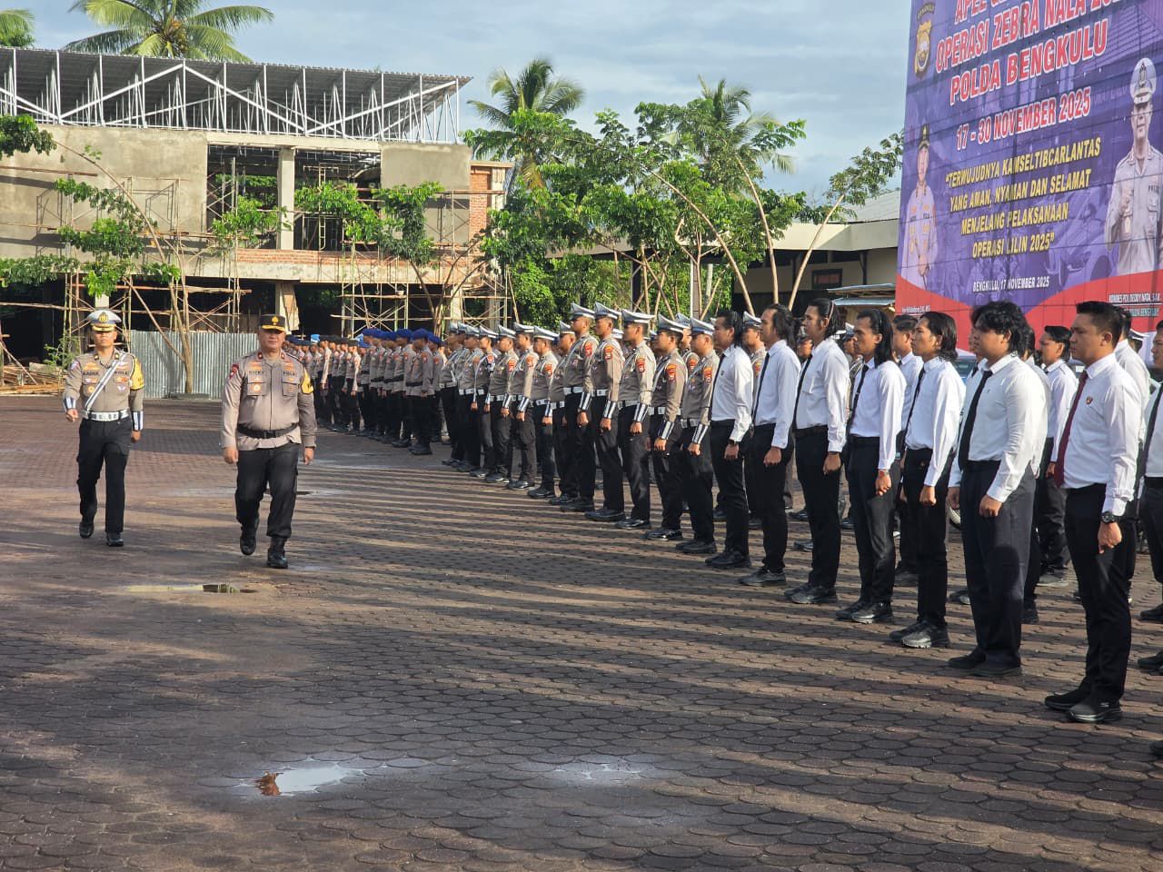 Wakapolda Bengkulu Pimpin Apel Gelar Pasukan Operasi Zebra Nala 2025