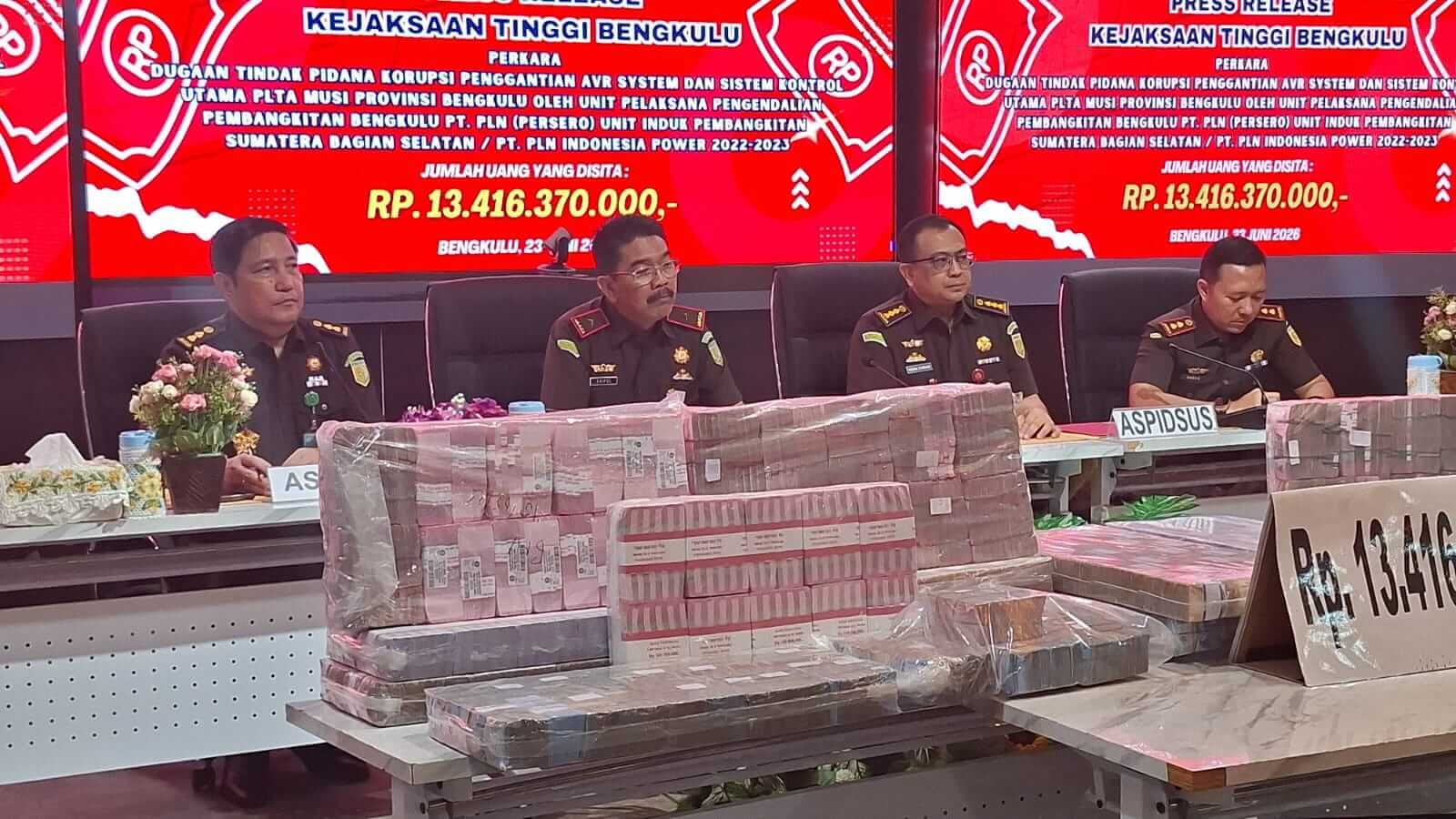 Kejati Bengkulu Pulihkan Kerugian Negara Rp 13,4 Miliar dari Kasus Dugaan Korupsi di PLTA Musi Bengkulu