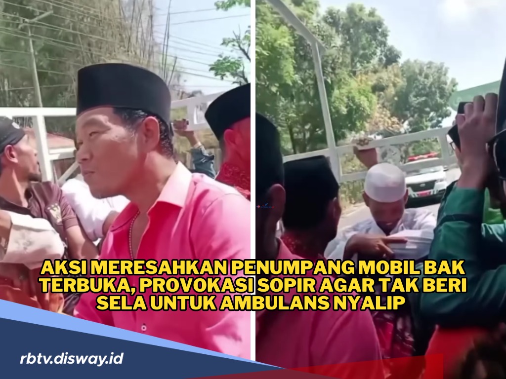 Penumpang Mobil Bak Terbuka Ini Auto Terkenal, Provokasi Sopir Agar Tak Beri Jalan Ambulans Menyalip