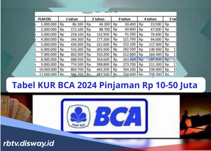 Tabel KUR BCA 2024 Pinjaman Rp 10-50 Juta, Cicilan Ringan Bunga 6 Persen, Ini Persyaratan KUR BCA 2024