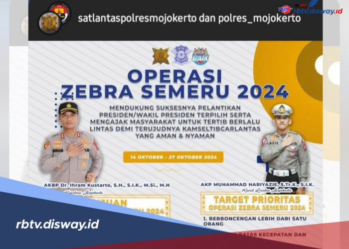 5 Jalur Ini Titik Lokasi Razia Operasi Zebra Semeru 2024 di Mojokerto, Jangan Lewat Kalau Tidak Lengkap