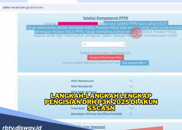 Tutorial Pengisian DRH PPPK Tahap 2 di Akun SSCASN, Awas Keliru