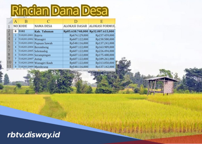 Rincian Dana Desa di Kabupaten Tabanan 2025, Pastikan Berapa Dana untuk Desamu