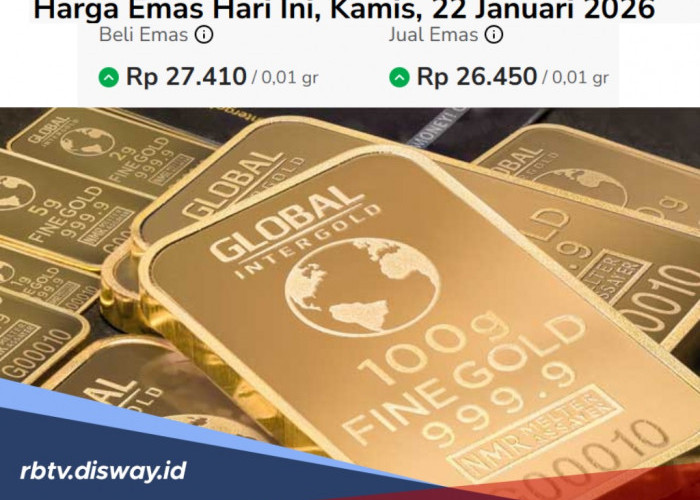 Update Harga Emas Hari Kamis 22 Januari 2026 Antam Melemah, Galeri24 dan UBS Melaju Kencang
