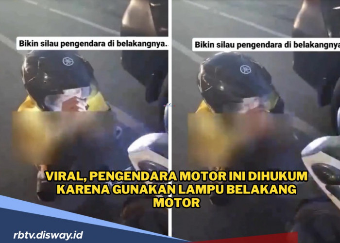 Viral! Pengendara Motor Ini Pakai Lampu Rem yang Bikin Silau Pengendara Lain, Polisi Beri Hukuman