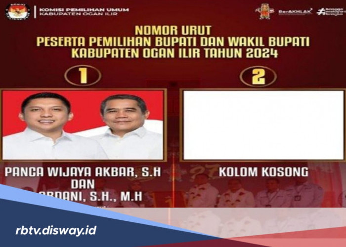 Hasil Perolehan Suara Pilbub 2024 Kabupaten Ogan Ilir, Panca Wijaya Akbar-Ardani Zuhri vs Kolom Kosong