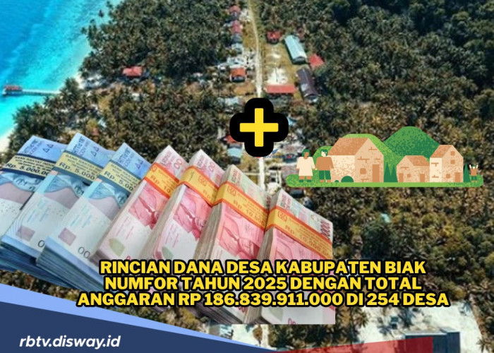 Rincian Dana Desa Kabupaten Biak Numfor Tahun 2025, Total Anggaran Rp 186.839.911.000 untuk 254 Desa