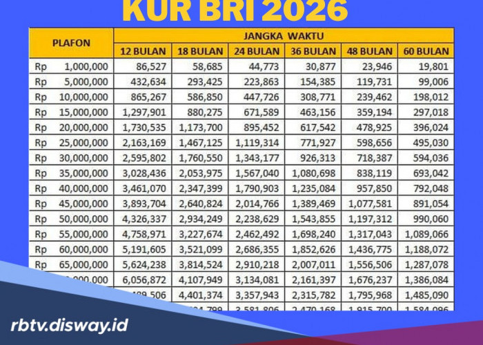 Tabel KUR BRI Rp 25 Juta Tahun 2026, Berapa Angsuran per Bulan?