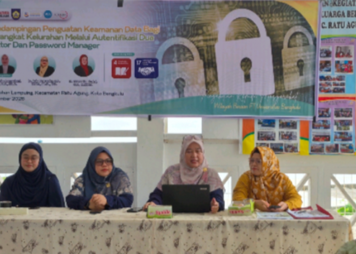Tim PKM Fakultas Teknik Unib Perkuat Data Keamanan Perangkat Kelurahan Lempuing 