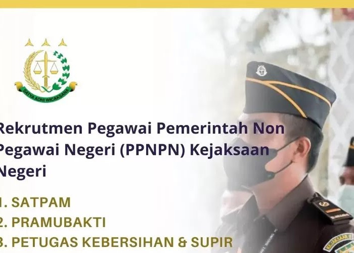 Kejaksaan Negeri Buka Penerimaan PPNPN untuk 4 Posisi, Lulusan SMP dan SMA Segera Daftar