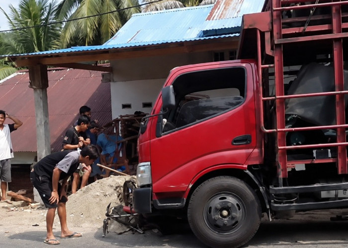 Diduga Rem Blong, Truk Angkut Motor Baru Tabrak Terios dan Motor Kebun di Seluma