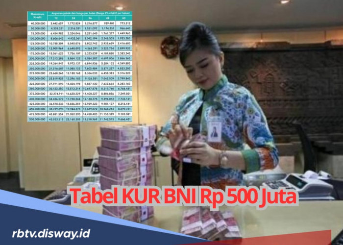 Tabel Angsuran KUR BNI 2025 Pinjaman Rp 500 Juta Tenor 60 Bulan, Simak Cicilannya dan Lengkapi Syaratnya