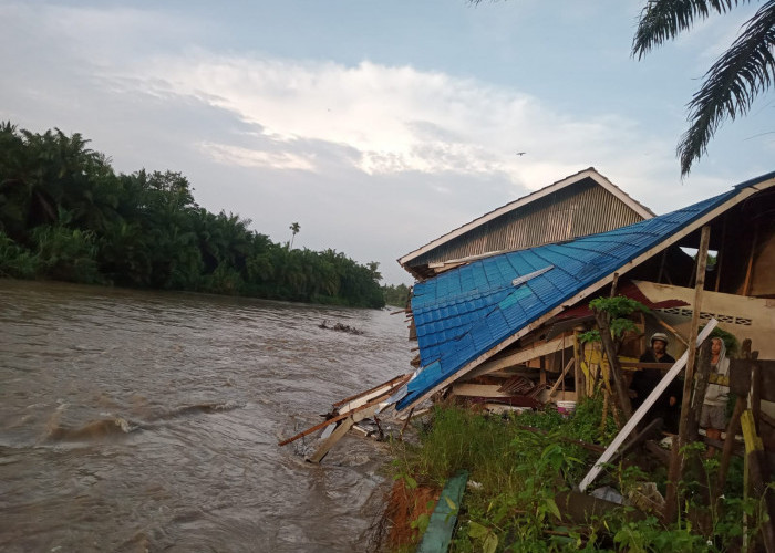 Dapur Rumah Warga Kembang Mumpo Seluma Amblas Terbawa Arus Sungai Alas 
