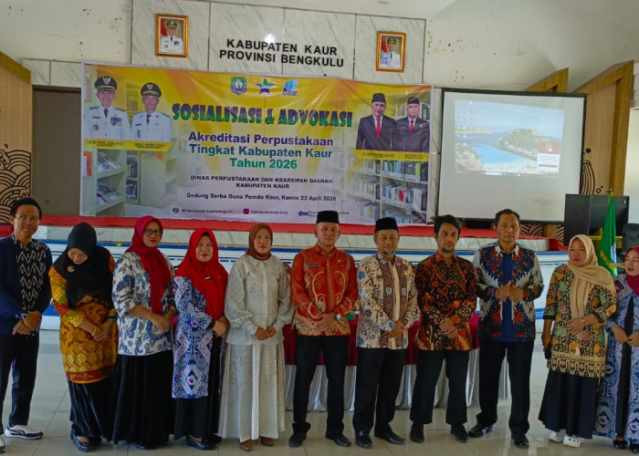  Puluhan Kepala Pustakawan di Kabupaten Kaur Ikuti Sosialisasi dan Advokasi Akreditasi Perpustakaan 