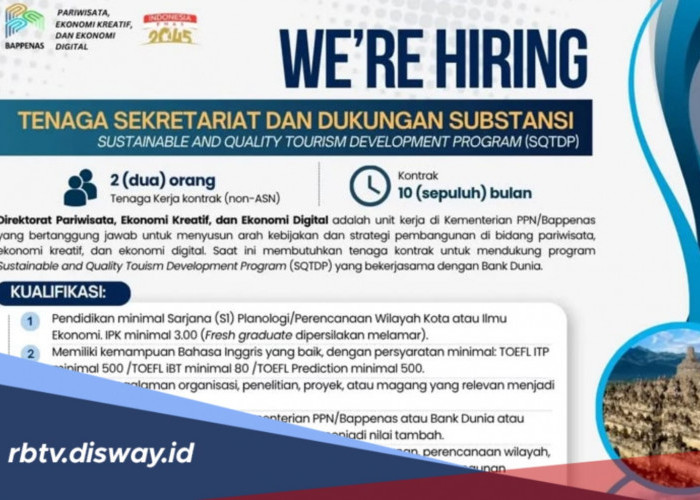 Kementerian PPN/Bappenas Buka Lowongan untuk S1, Cek Syarat dan Batas Waktunya! 