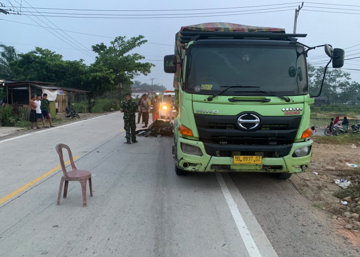 Tabrak Belakang Dump Truck Batu Bara, Pengendara Motor Meninggal Dunia, Motor Korban BD 2874 QF