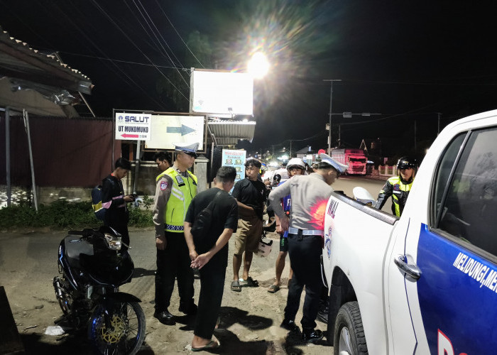 Satlantas Polres Mukomuko, Amankan Puluhan Motor Knalpot Brong