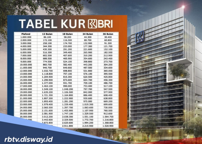 Tabel KUR BRI Hari Ini, Pinjaman Rp 61-65 Juta, Angsuran Terendah Rp 1,3 Juta Tertinggi Rp 5,7 Juta