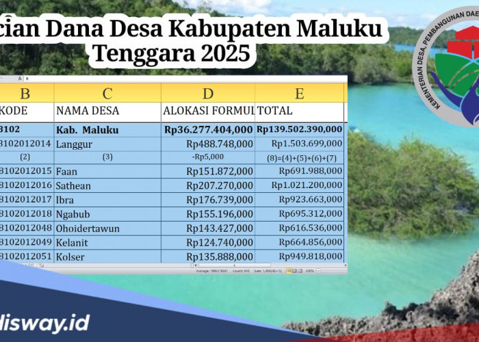 Rincian Dana Desa Kabupaten Maluku Tenggara Tahun 2025, Mana Desa yang Terima Anggaran Tertinggi?