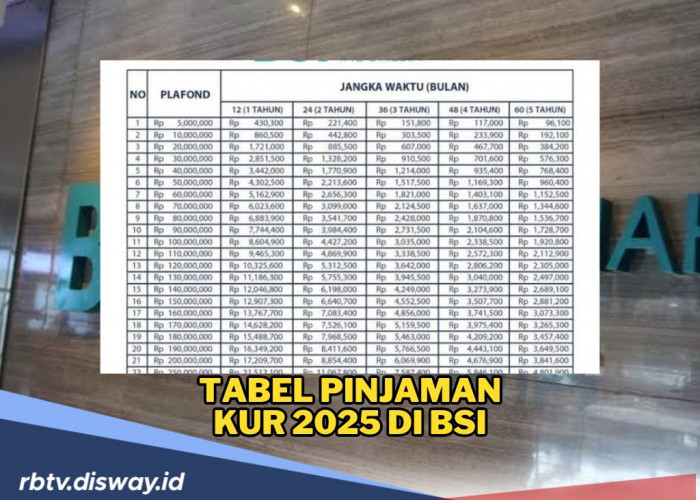 Tabel Pinjaman KUR BSI 2025, Pinjam Rp 225 Juta, Berikut Angsuran, Syarat dan Caranya