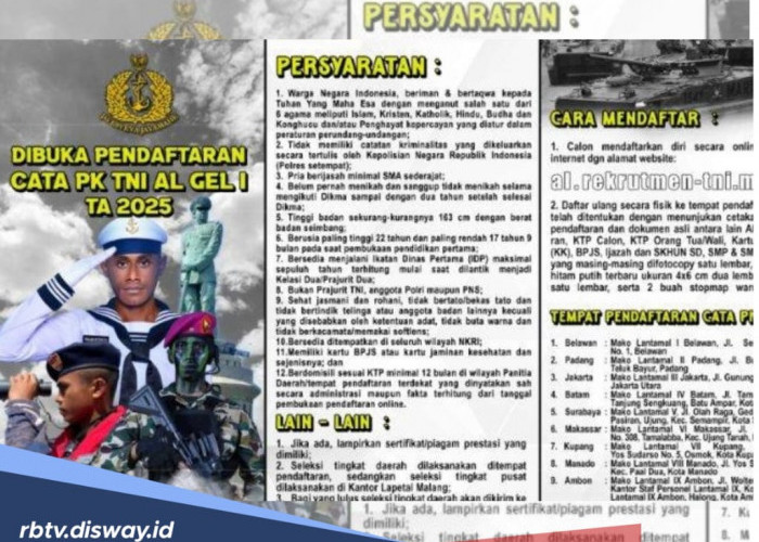 Link Pendaftaran Tamtama TNI AL Gelombang 1 2025, Ini Persyaratannya