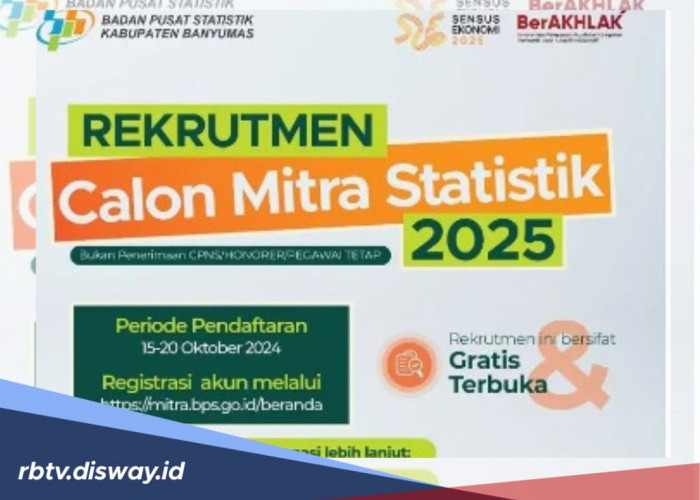 Rekrutmen Calon Mitra Statistik 2025 Banyumas,Pendaftaran Terakhir Besok, Buruan Lamar