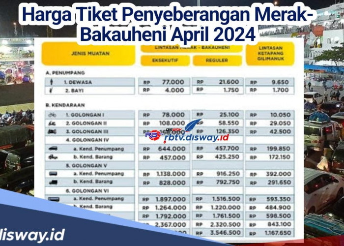 Pemudik Catat! Ini Harga Tiket Penyeberangan Merak-Bakauheni Terbaru April 2024