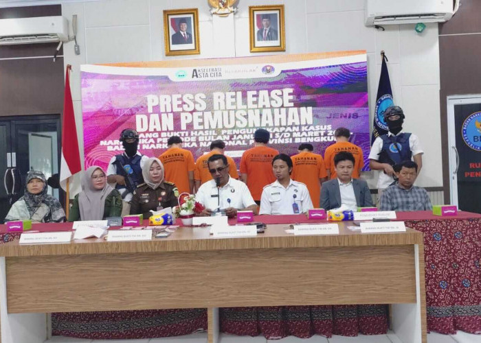 BNN Provinsi Bengkulu Musnahkan Barang Bukti Narkotika Milik Tersangka Jaringan Nasional