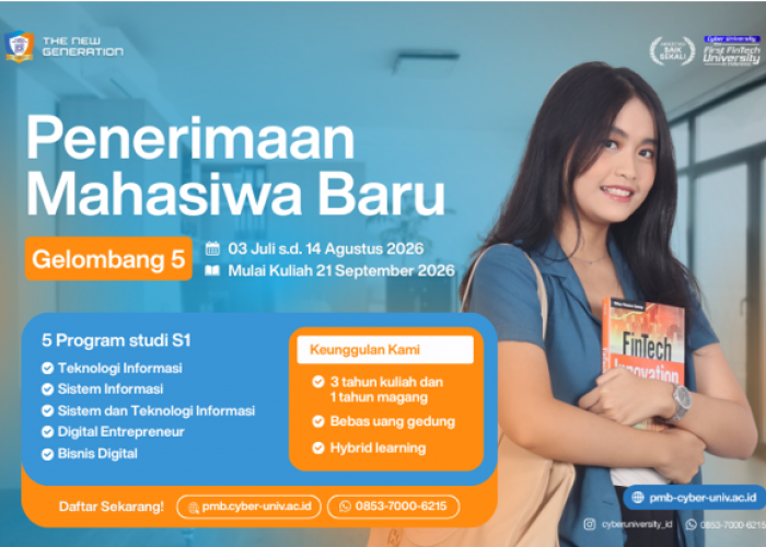 PMB Cyber University Gelombang 5 Dibuka, Siap Kerja lewat CLP 3+1