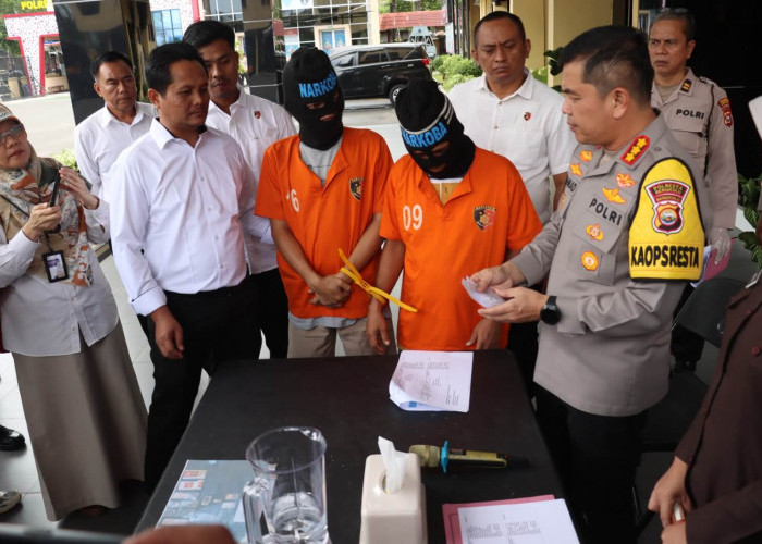 Polresta Bengkulu Musnahkan Barbuk Sabu Milik 4 Tersangka, Kapolresta Ajak Masyarakat Perangi Narkoba