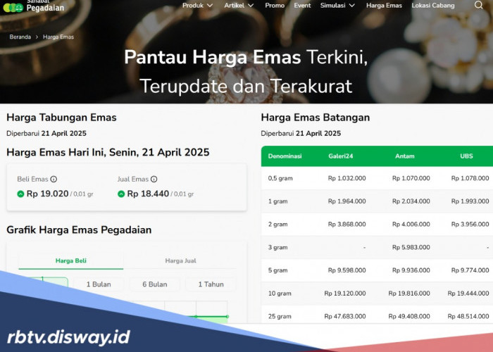 Update Harga Emas di Pegadaian Hari Ini: Antam, UBS, dan Galeri 24, Mana Paling Terjangkau?