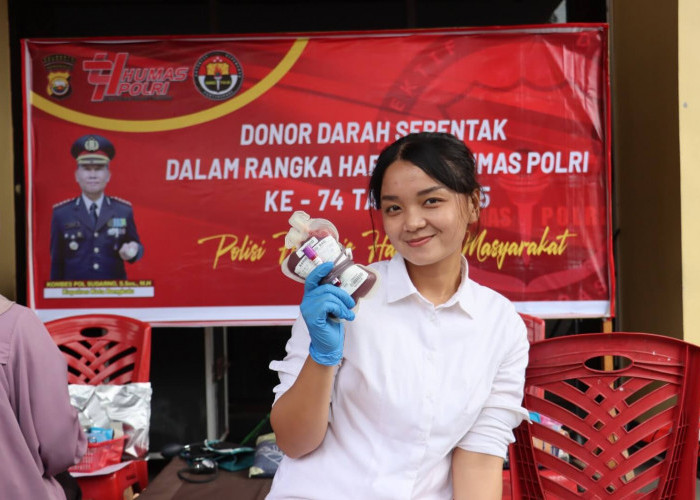 Hari Jadi Humas Polri ke-74, Polresta Bengkulu Gelar Donor Darah Serentak Bersama PMI Kota Bengkulu