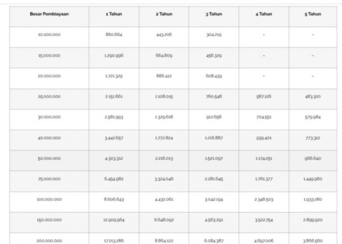 Tabel Angsuran BSI Non Kur 2025 Pinjaman RP 10 Juta Sampi Rp 200 Juta, Margin Ringan