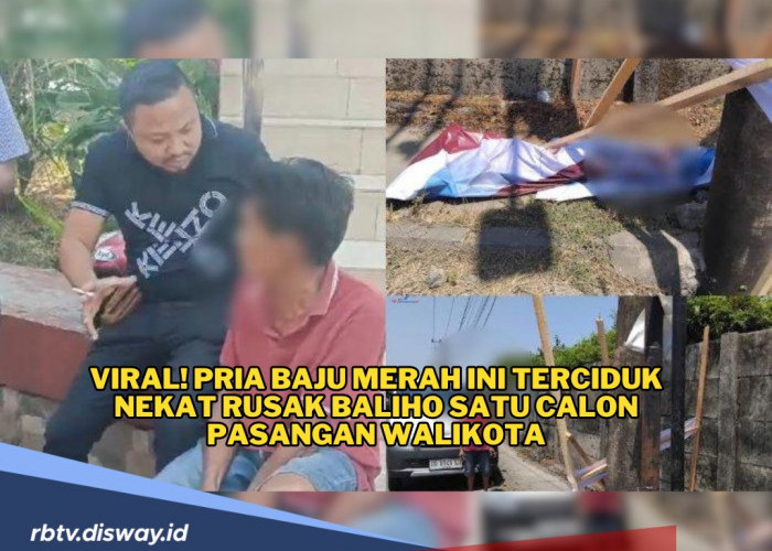 Heboh, Pria Baju Merah Ini Terciduk Nekat Rusak APK Calon Walikota, Begini Penjelasan Polisi