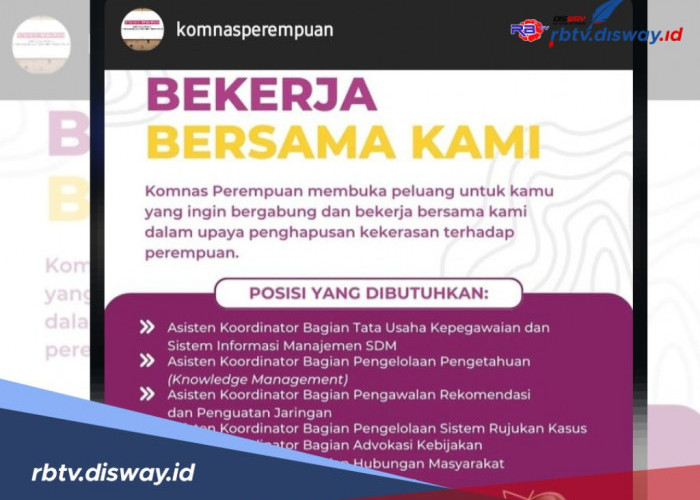 Link dan 11 Posisi Lowongan Kerja di Komnas Perempuan November 2024