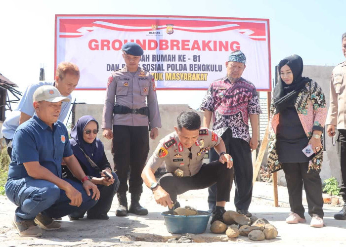 Kapolda Bengkulu Groundbreaking Bedah Rumah ke-81, Wujud Kepedulian untuk Personel Brimob Korban Kebakaran