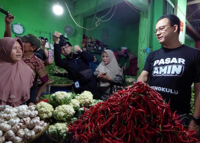 Capres Anies Cek Harga di Pasar Tradisional Bengkulu dan Tawarkan Program Pasar Amin 