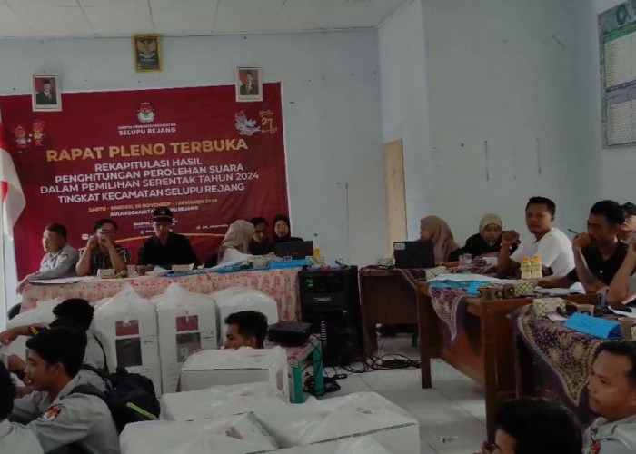 Hasil Pleno Tingkat Kecamatan Rekapitulasi Suara Pilgub dan Pilbup 2024 Kabupaten Rejang Lebong 