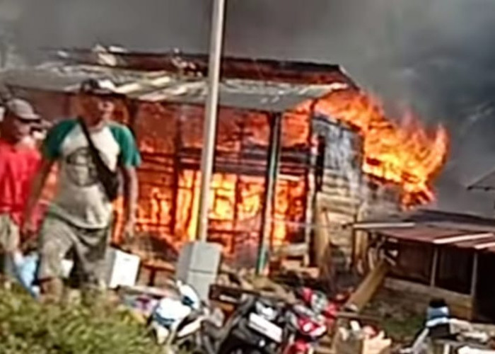 Breaking News! 9 Rumah dan Gudang Kopi Pasar Bukit Batu Sekalak Seluma Utara Terbakar