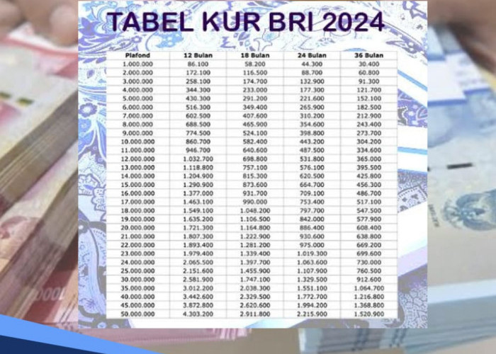 Persyaratan dan Dokumen KUR BRI 2024, Tabel Angsuran Pinjaman Rp1-20 Juta, Cicilan Terendah Rp30 Ribuan