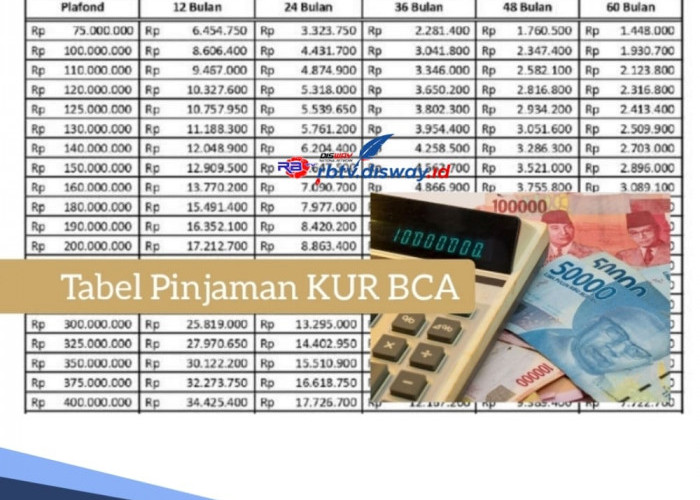 Tabel Pinjaman KUR BCA Rp 10-100 Juta Cicilan Ringan, Ini Link Pengajuan Lewat Online