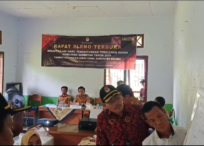 Hasil Pleno Rekapitulasi Pilgub dan Pilbup 2024 Tingkat Kecamatan di Seluma