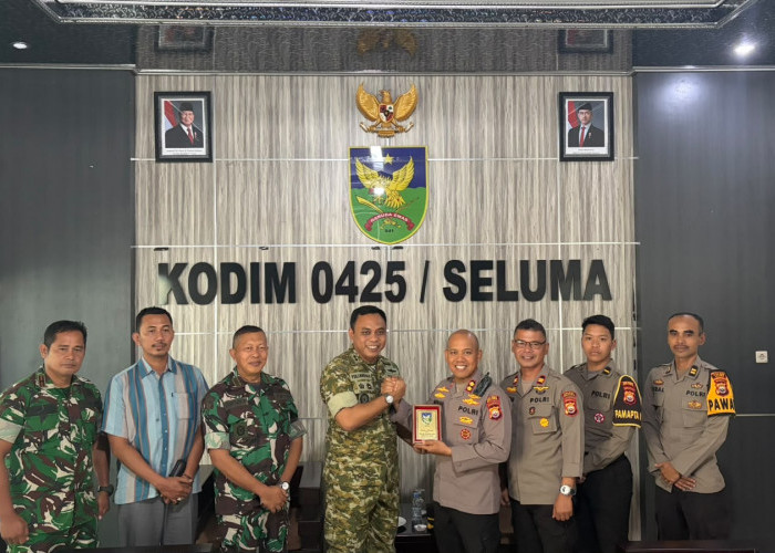 Perkuat Sinergitas, Kapolres Seluma Gelar Silaturahmi Kamtibmas ke Makodim 0425/Seluma