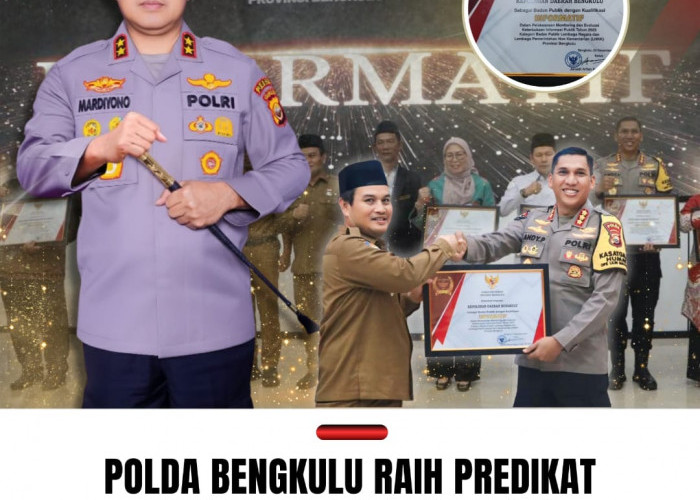 Selamat, Polda Bengkulu Raih Predikat Informatif Tertinggi dari KIP Provinsi Bengkulu