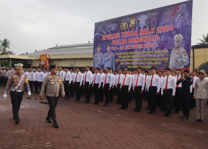 Apel Pasukan Operasi Zebra Nala 2024, 450 Personel Polda Bengkulu Diterjunkan, Pelanggar Ini Langsung Ditilang