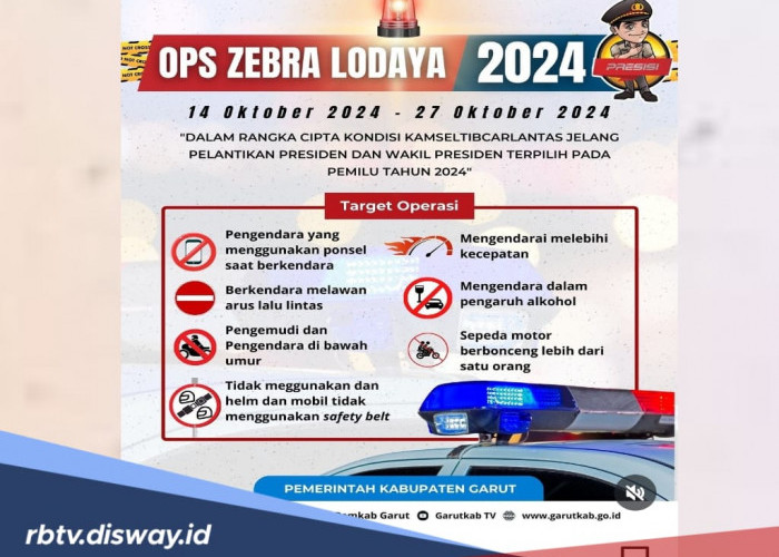 Operasi Zebra 2024 di Garut Digelar 2 Minggu, Ini Titik Lokasi dan Target Pelanggaran